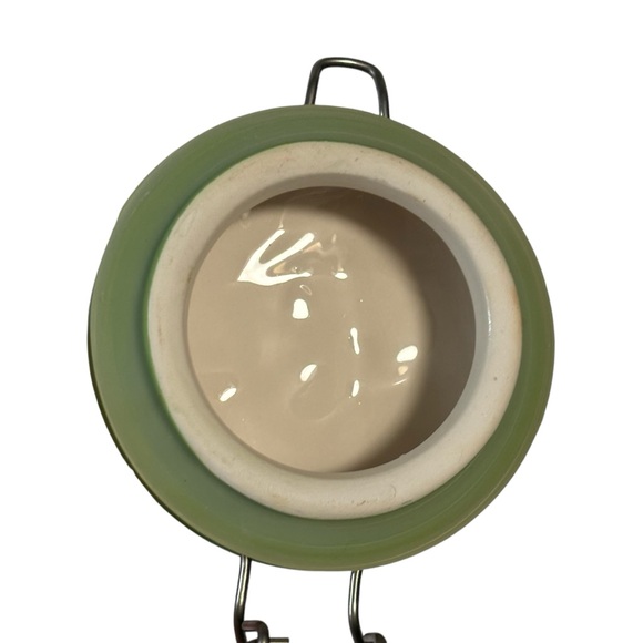 Christmas AMICL Slant Glass Jar Cookie Canister Ceramic Flip Lid Holiday NEW - Picture 5 of 15